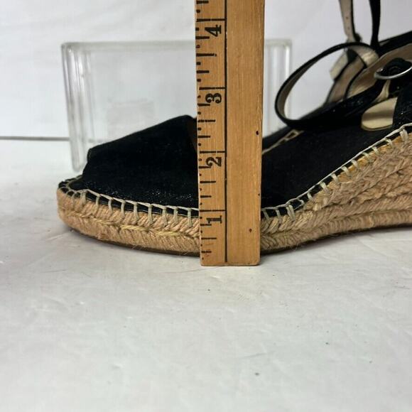 Abeo Sandals Womens Dahlia Spadrilles Wedges Black Size 7 Ankle Strap Buckle - Picture 12 of 13